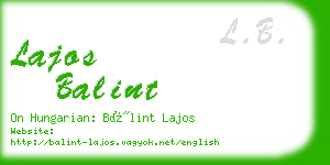 lajos balint business card